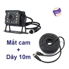Camera Lùi Xe Tải Xe Khách Xe Bus 9V-36V Hồng Ngoại CCD Dây Tín Hiệu Dài 10m,15m,20m có đèn LED hồng ngoại trợ sáng
