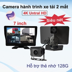 Bộ camera hành trình D3 ghi hình  xe tải,xe khách màn hình 7 inch  liền camera trước  chạy điện 9-36v, ghi hinh siêu nét