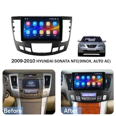 Mặt dưỡng Huyndai Sonata 2008 - 2010 điều hòa tự động lắp màn android 9 inch