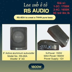 Loa Sub Ô Tô RS AUDIO RS-80A – Âm Trầm Mạnh Mẽ, Gọn Gàng và Dễ Lắp Đặt