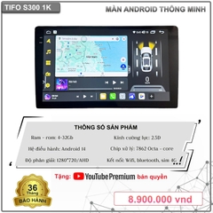 Màn hình Android TIFO S300 1K - Giải pháp giải trí thông minh cho ô tô