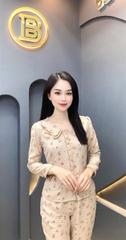 Y621A Đũi dài tay BE hoa cổ 2 tầng