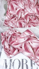Y681A Lụa satin quần lỡ HỒNG vệt sơn PJM
