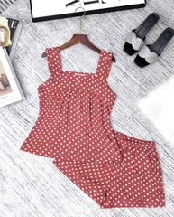 Y719B Lanh 2 dây CAM chấm bi cổ vuông chui