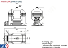Biến điện áp 22kV trong nhà Emic