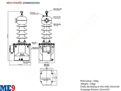 Biến điện áp 6kV ngâm dầu ngoài trời Emic