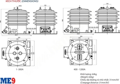 Biến dòng 22kV ngoài trời 2 cuộn thứ cấp Emic