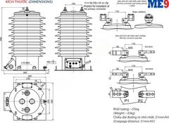 Biến dòng 35kV ngoài trời 1 cuộn thứ cấp Emic