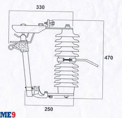 Cầu chì tự rơi 15kV sứ gốm