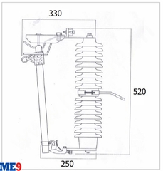 Cầu chì tự rơi 24kV sứ gốm