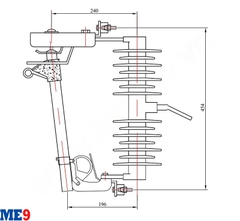 Cầu chì tự rơi 24kV sứ polyme