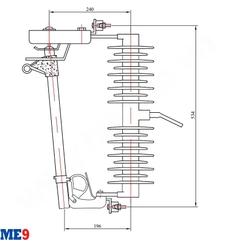 Cầu chì tự rơi 35kV sứ polyme