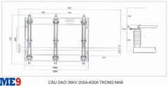 Cầu dao cách ly 35kV chém đứng trong nhà
