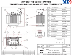 Máy biến áp dầu có bình dầu phụ ABB 22kV