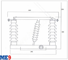 Cầu dao cách ly 24kV chém đứng ngoài trời