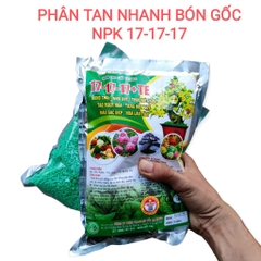 Phân Bón Gốc tan nhanh - Npk 17-17-17 dinh dưỡng đầy đủ cho mọi cây trồng, vọt đọt mạnh, gói1 ký