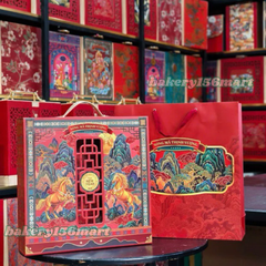 Hộp đựng quà tết cao cấp nam châm quai da SONG MÃ THỊNH VƯỢNG 38x38x10.5cm - Hộp trống không kèm quà tặng {{store}}