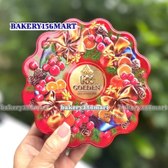BÁNH KẸO TẾT Socola KK Golden hộp thiếc 88g thiết kế hình vòng nguyệt quế -  {{store}}