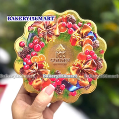 BÁNH KẸO TẾT Socola KK Golden hộp thiếc 88g thiết kế hình vòng nguyệt quế -  {{store}}