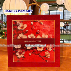 Hộp Nhung đựng quà tết quai trúc 36x36x10cm - Hộp trống không kèm quà tặng -  156mart