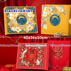 Hộp đựng quà tết cứng cao cấp, khoá nam châm kèm túi xách - NIÊN HOA VÀNG / KHAI PHÚC - {{store}}