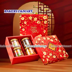 Set 5 -10 Hộp quà tết 2 ngăn đựng 2- 4 Hũ Pet Hạt , Mứt -  {{store}}