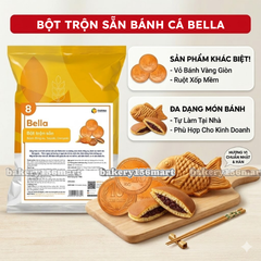 Bột Làm Bánh Đồng Xu, Bánh Cá Taiyaki, Dorayaki Bella Trộn Sẵn [1kg] - Thơm Ngon, Giòn Vỏ, Dễ Làm -  {{store}}
