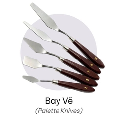 Set 5 Dao Chà Láng Bánh Kem mini bằng cán gỗ - 156Mart