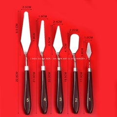 Set 5 Dao Chà Láng Bánh Kem mini bằng cán gỗ - 156Mart