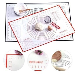 Mua 1 Tặng 2 - Thảm nhào và cây lăn bột silicone 45x60, thảm cán silicone nhà bếp