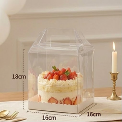 Combo 5-10 Hộp Đựng Bánh Kem Trong Suốt Quai Xách Tiện Lợi, Đế  lót ren Cho Tiệm Bánh Handmade {{store}}