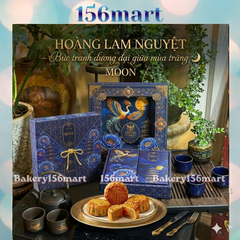 HỘP TRUNG THU HOÀNG LAM NGUYỆT – HỘP 4 BÁNH 150–250G | Giấy mềm, tự gấp xếp, thiết kế nghệ thuật đương đại {{store}}