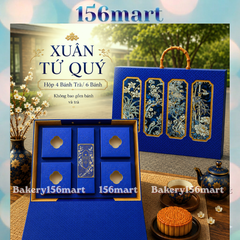 Hộp trung thu cứng cao cấp XUÂN TỨ QUÝ 4 Bánh Trà / 6 Bánh 150 -250g -  {{store}}