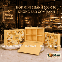 [SIÊU XINH] Hộp Trung Thu Mini Cứng 6 bánh (50g-75g) - HOA VÀNG-  {{store}}