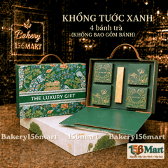 Vỏ Hộp Trung Thu 4 bánh trà 150g- 250g CỨNG GẤP GỌN -KHỔNG TƯỚC XANH -   156mart