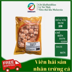 Viên Hải Sản Vị Tôm Nhân Trứng Cá (Loại Cao Cấp Màu Cam) - Viên Thả Lẩu Malaysia