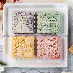 150G 200G Khuôn Trung Thu 4 mặt THỎ NGỌC 3D - 156mart