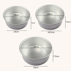 Khuôn Tròn Đế Liền Nhôm đúc 16cm/18cm/20cm Nướng bánh bông lan