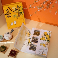 Set 5-10 Hộp Trung Thu Mini 6 Bánh 50gr - 100gr  - Hoa vàng  (Mẫu Mới )