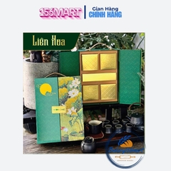 Hộp trung thu Liên Hoa quai da -  4 bánh trà / 6 bánh