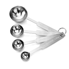 Muỗng Đong Định Lượng Inox Không Gỉ Bộ 4 Cây (15ml / 5ml / 2.5ml / 1.25ml) - 156mart
