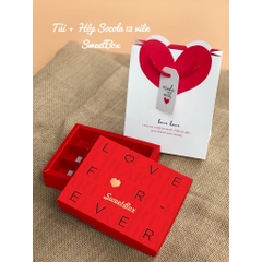 FULL BỘ TÚI HỘP TAG VALENTINE (CHƯA KÈM THIỆP) ĐỰNG SOCOLA/CHOCOLATE  9, 12, 16 & 24 VIÊN