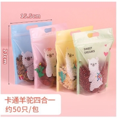 Set 10 Túi zip đựng kẹo Nougat họa tiết dễ thương nhiều mẫu