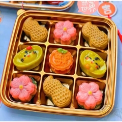 Hộp Nhựa 9 Ô Nắp Trong, Hộp Đựng Bánh Thú Mini, Bánh Thỏi Vàng 50-75gr