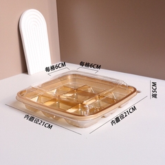 Hộp Nhựa 9 Ô Nắp Trong, Hộp Đựng Bánh Thú Mini, Bánh Thỏi Vàng 50-75gr
