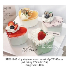 Set 50c Ly Tim Có Nắp Đựng Mousse, Tiramisu, Panna Cotta LC-7745