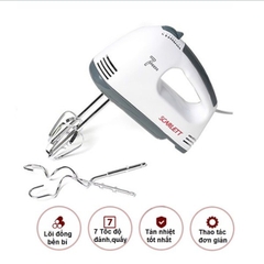 Máy đánh trứng, nhào bột cầm tay 7 tốc độ công suất 260W Scarlett