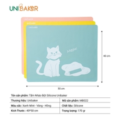 Thảm nhào bột Unibaker 40x50cm  và cây lăn bột