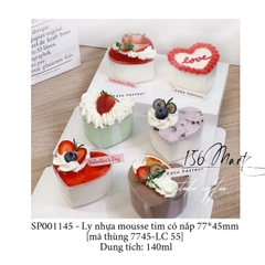 Set 50c Ly Tim Có Nắp Đựng Mousse, Tiramisu, Panna Cotta LC-7745