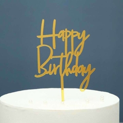 Cây cắm happy brithday meka trang trí bánh sinh nhật tráng gương, thẻ cắm meca